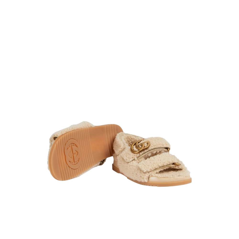 Gucci - Double G Merino Wool Sandals in Beige - IT 40 - Picture 5 of 5